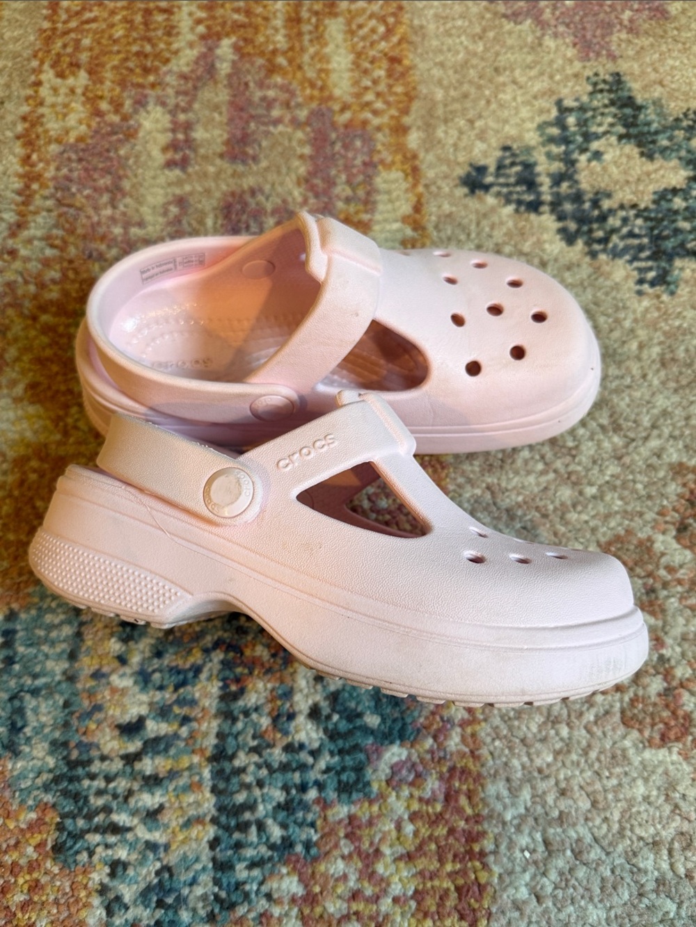 Crocs Kids' Pink Mary Jane Clog Sandals